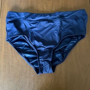 NWT Lands' End Tummy Control High Waisted Bikini Swim Navy Bottoms SZ 16